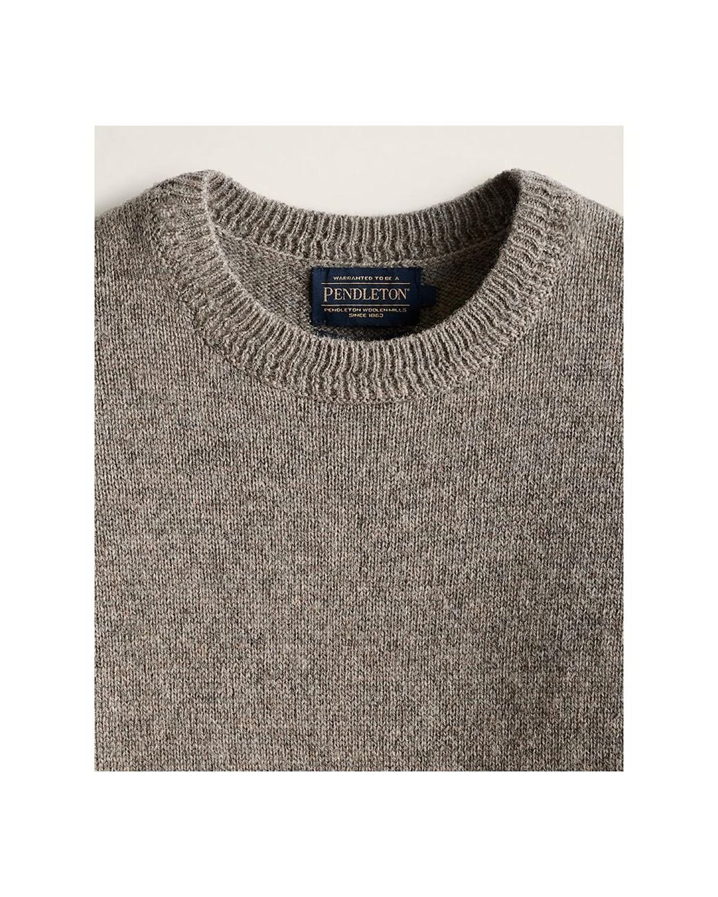 Pendleton Brown Wool Crew Sweater for men