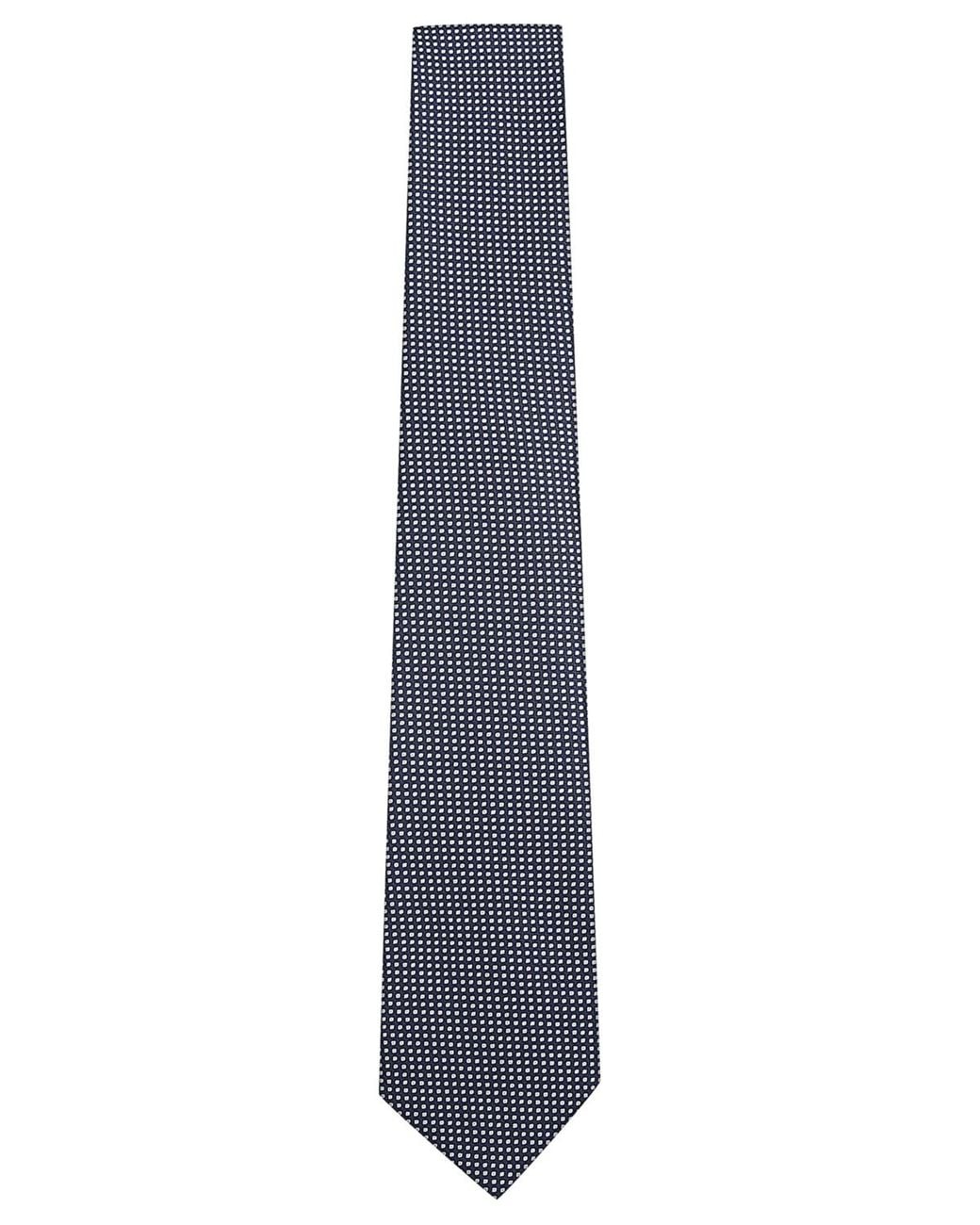 Tom Baine Blue Classic Pin Grid Pattern Tie for men
