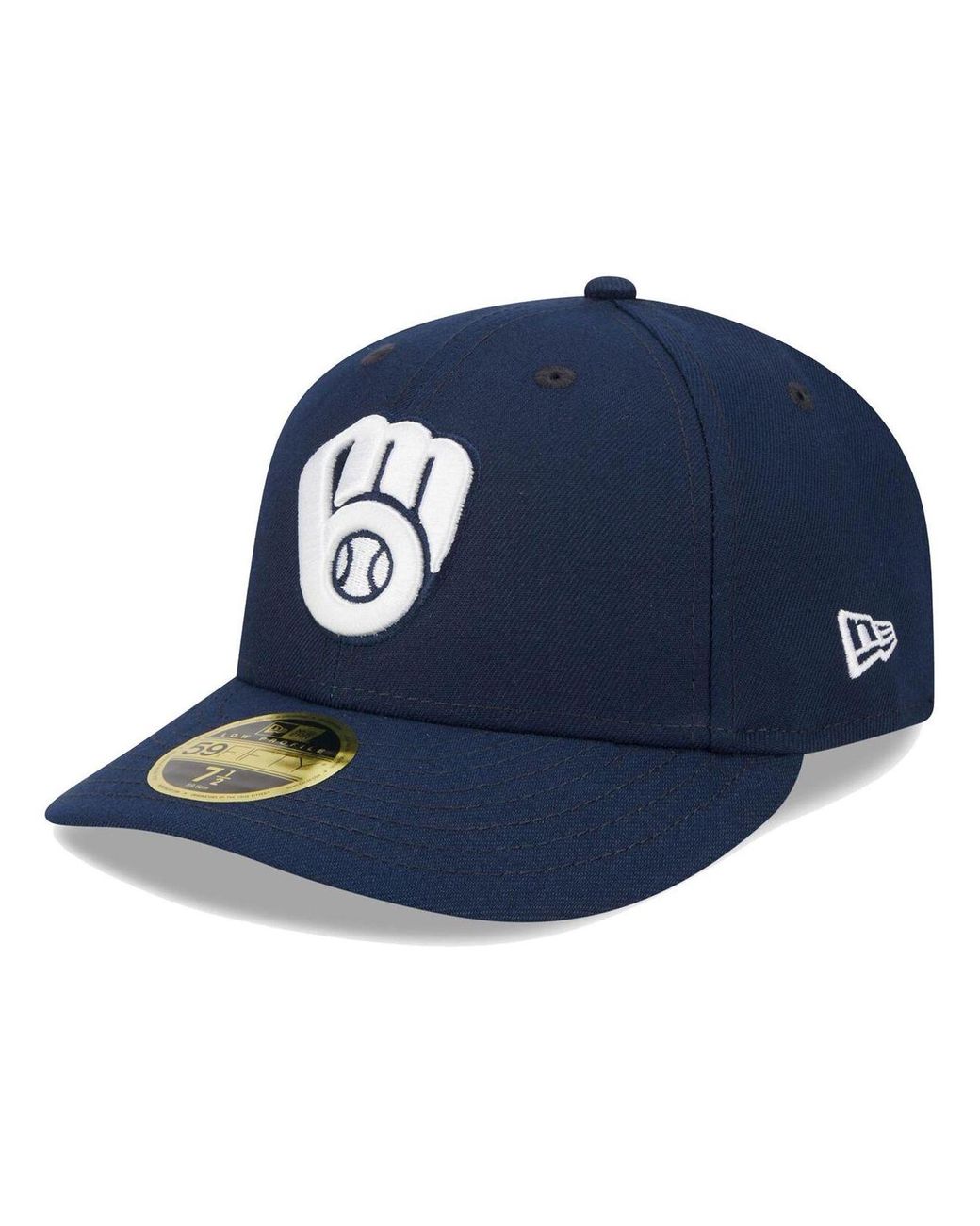 Men's New Era Navy Milwaukee Brewers Oceanside Low Profile 59FIFTY Fitted Hat