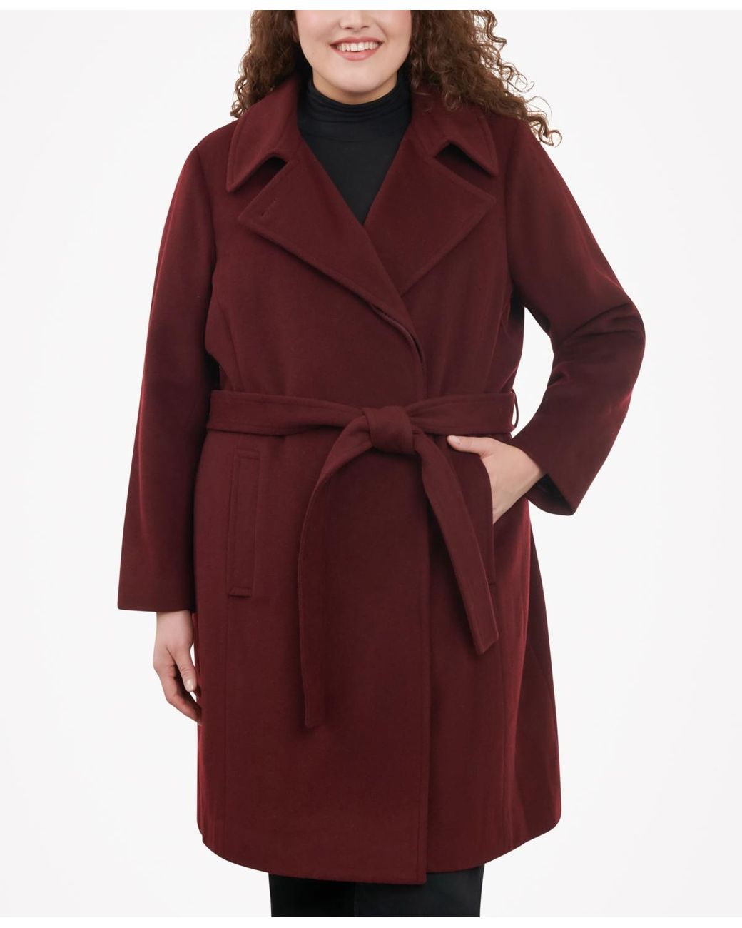 Michael kors asymmetrical belted wrap coat Clearance