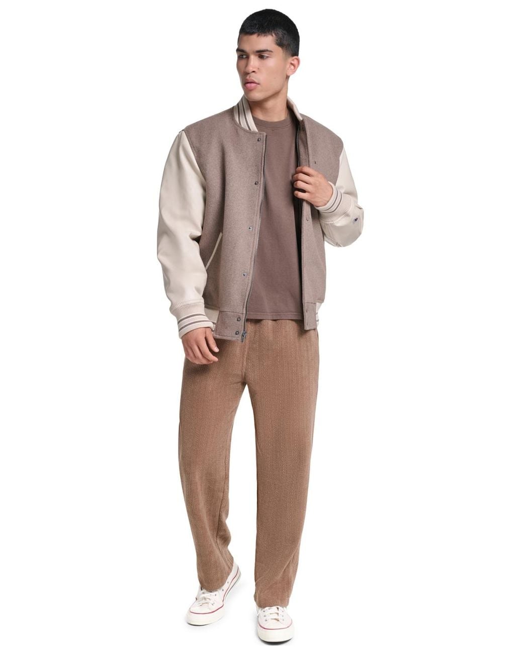 Champion Gray Wool Blend Varsity Jacket for men