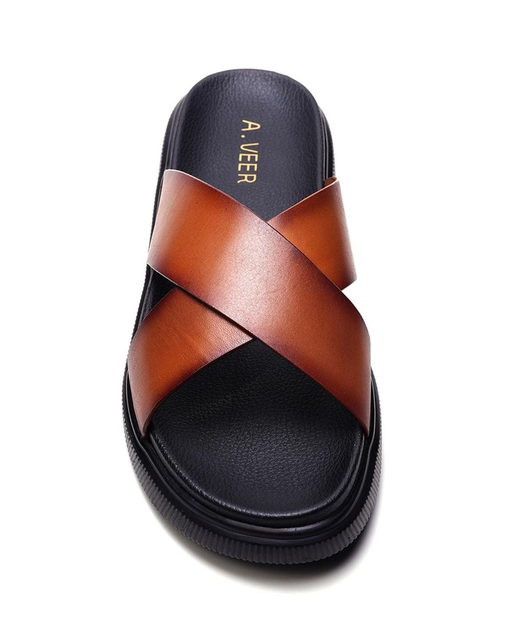 A. Veer Brown Rioza Sandals for men