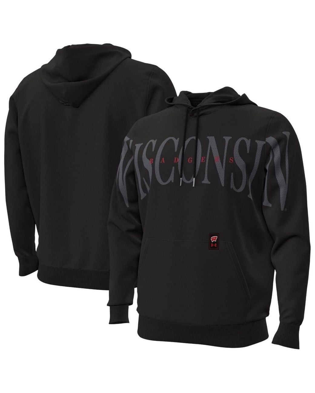 Under Armour Wisconsin Badgers 2026 Sideline Overlay Icon Fleece Hoodie ...