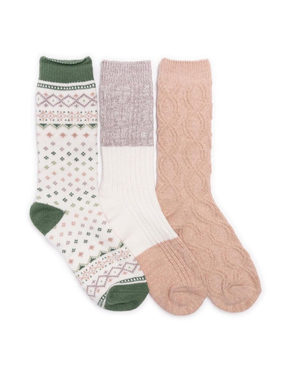 Muk Luks White Boot Socks