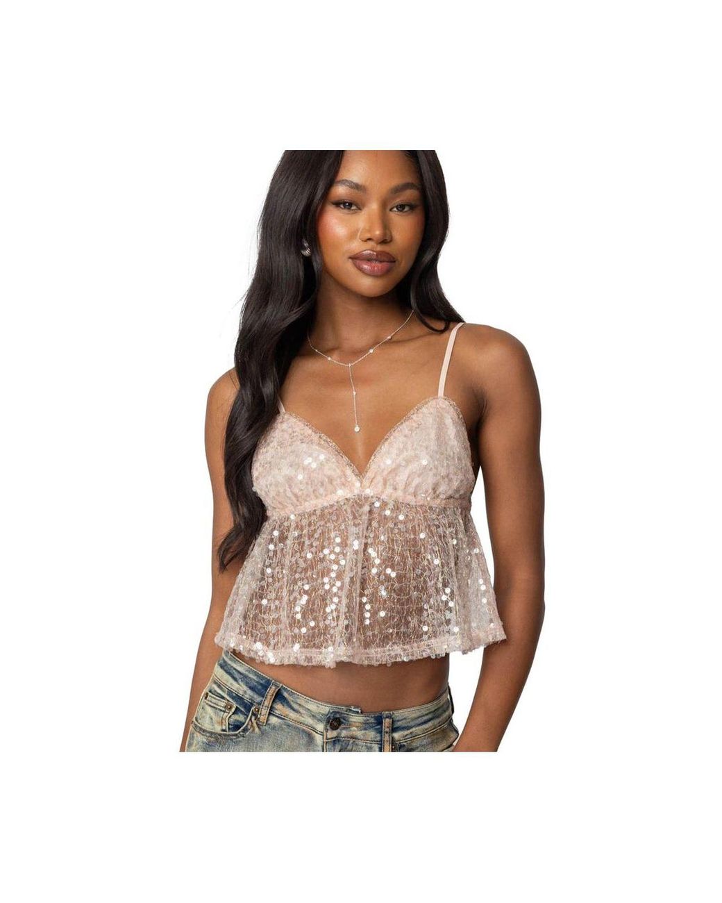 トップス BIRTHDAY BASH TULLE DOCKING SHEER TOPS TULLE DOCKING SHEER TOPS - BIRTHDAY BASH
