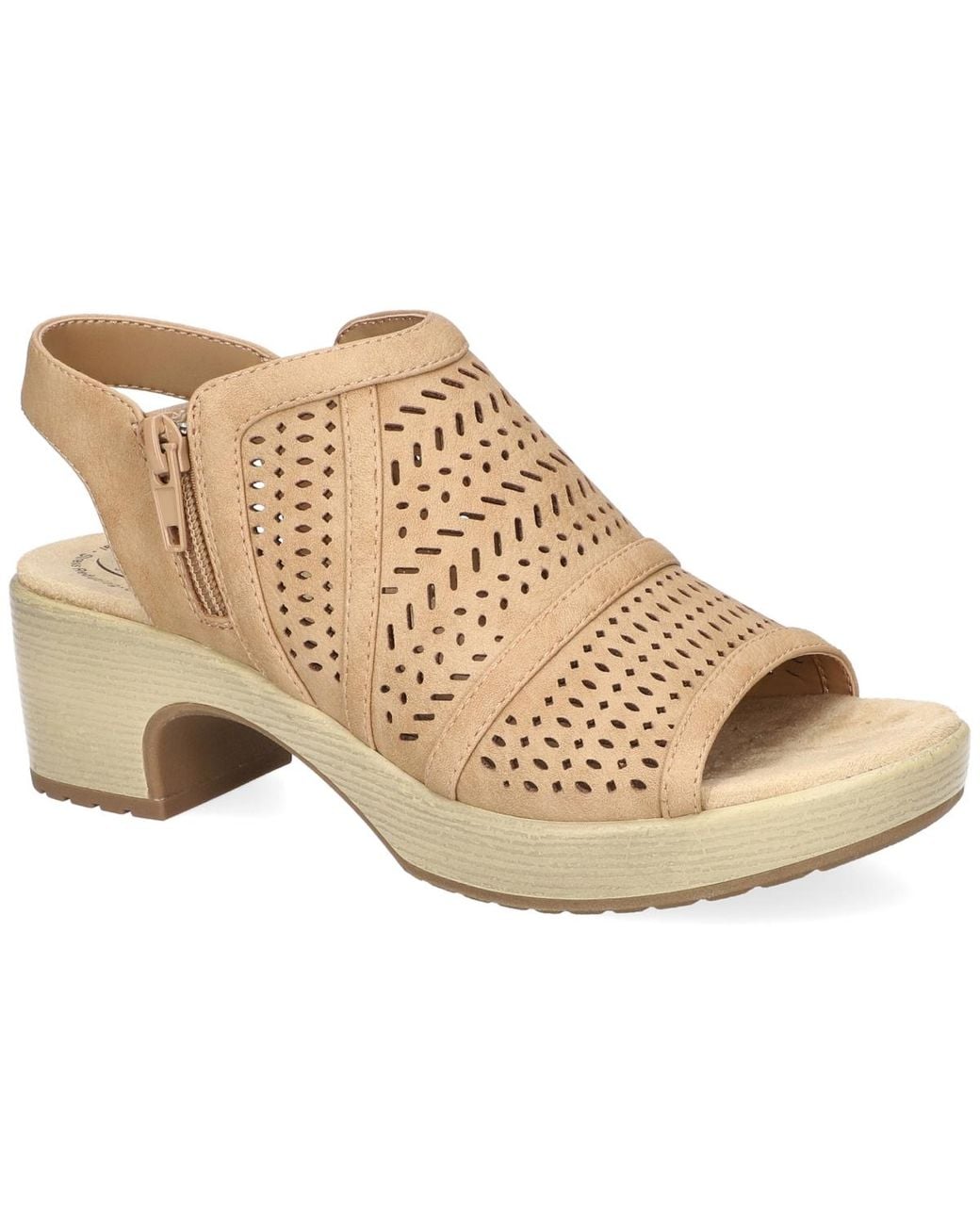 Easy Street Natural Evan Open Toe Platform Sandals