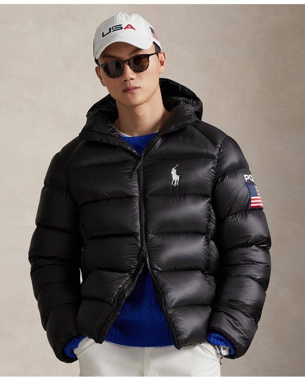 Polo Ralph Lauren Hawthorne Flag Down Jacket in Black for Men | Lyst