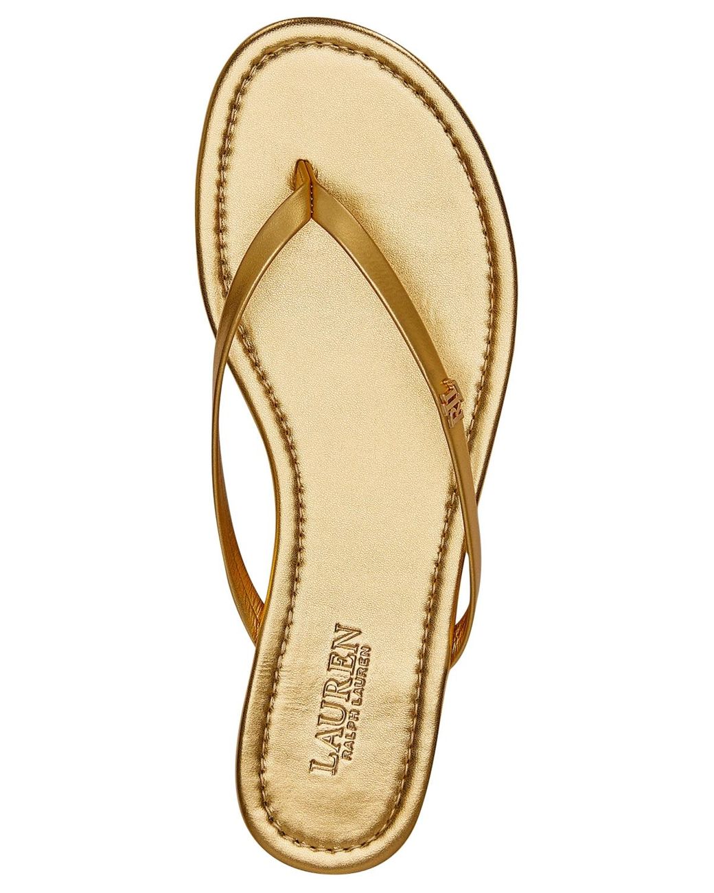 Ralph Lauren Raquel Flip Flop Sandals in Metallic | Lyst