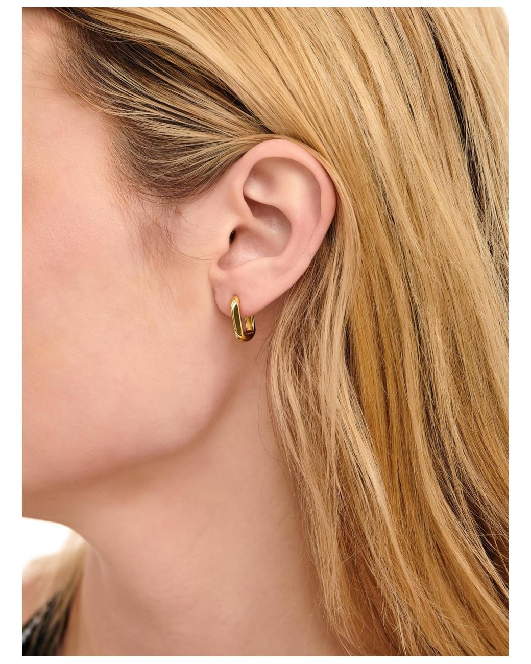 DEVATA Metallic Beveled Hoop Earrings