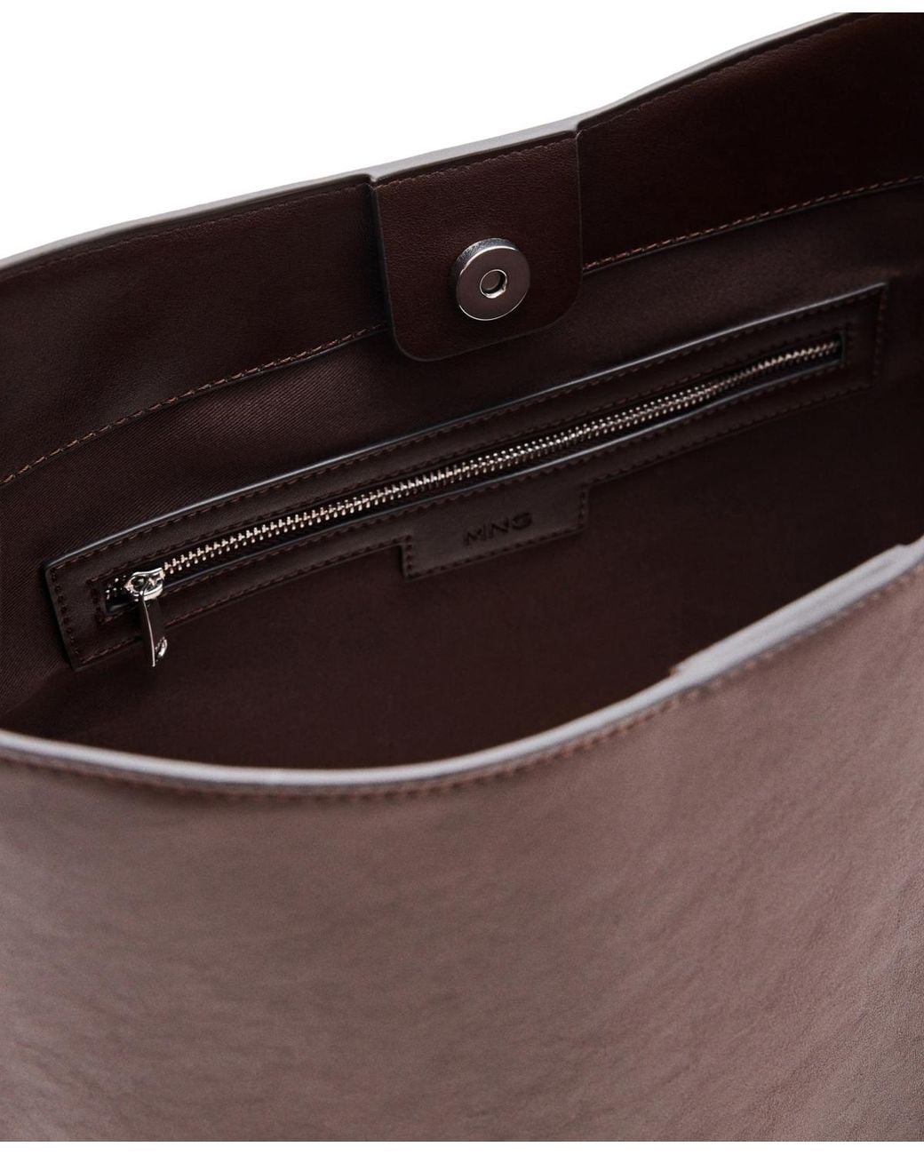 Mango Brown Buckle Bucket Bag