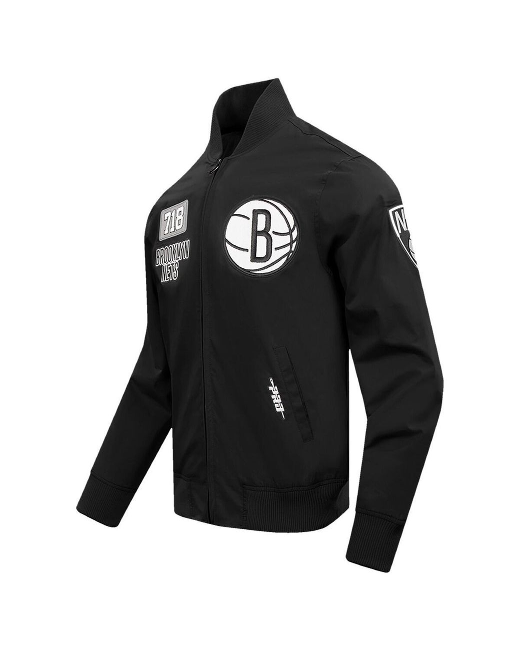 Pro Standard Black Brooklyn Nets Area Code Twill Full-zip Jacket for men