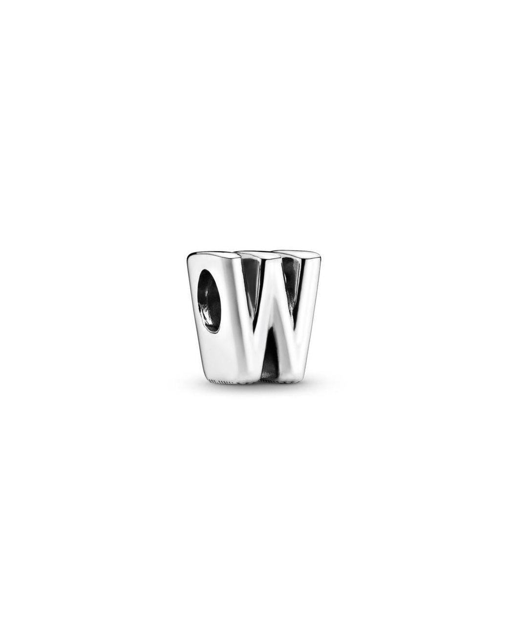 Pandora White Sterling Silver Script Alphabet Dangle Charm