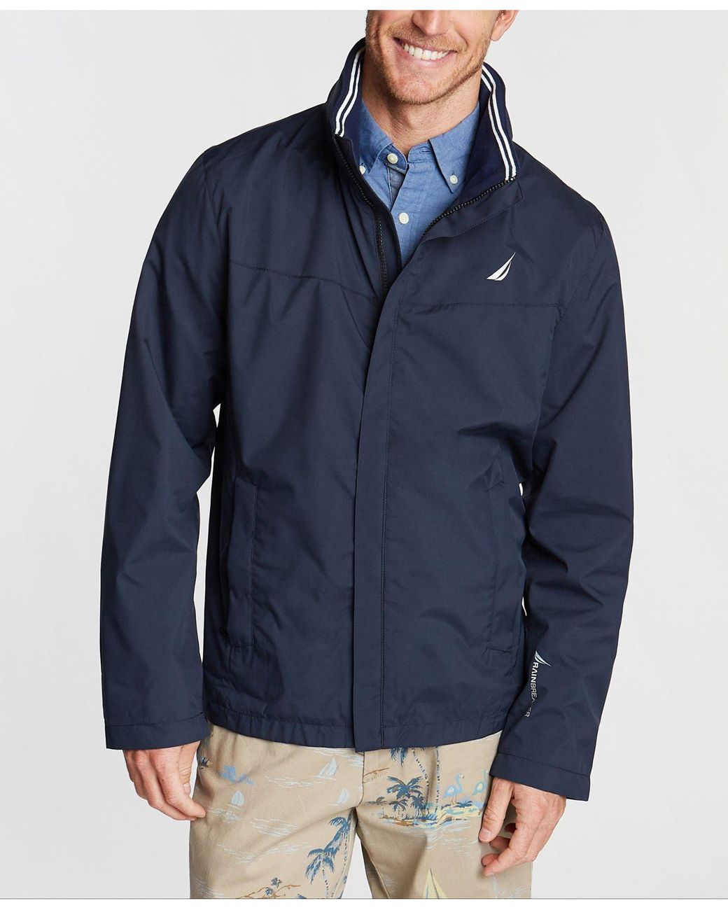 Nautica Synthetic Waterproof Packable Hooded Jacket in Blue for Men Lyst