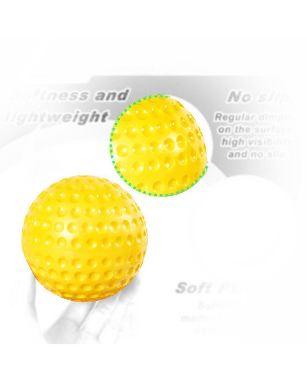 Peneyon Yellow 24 Pack Dimpled Practice Softballs For Pitching Machines Training