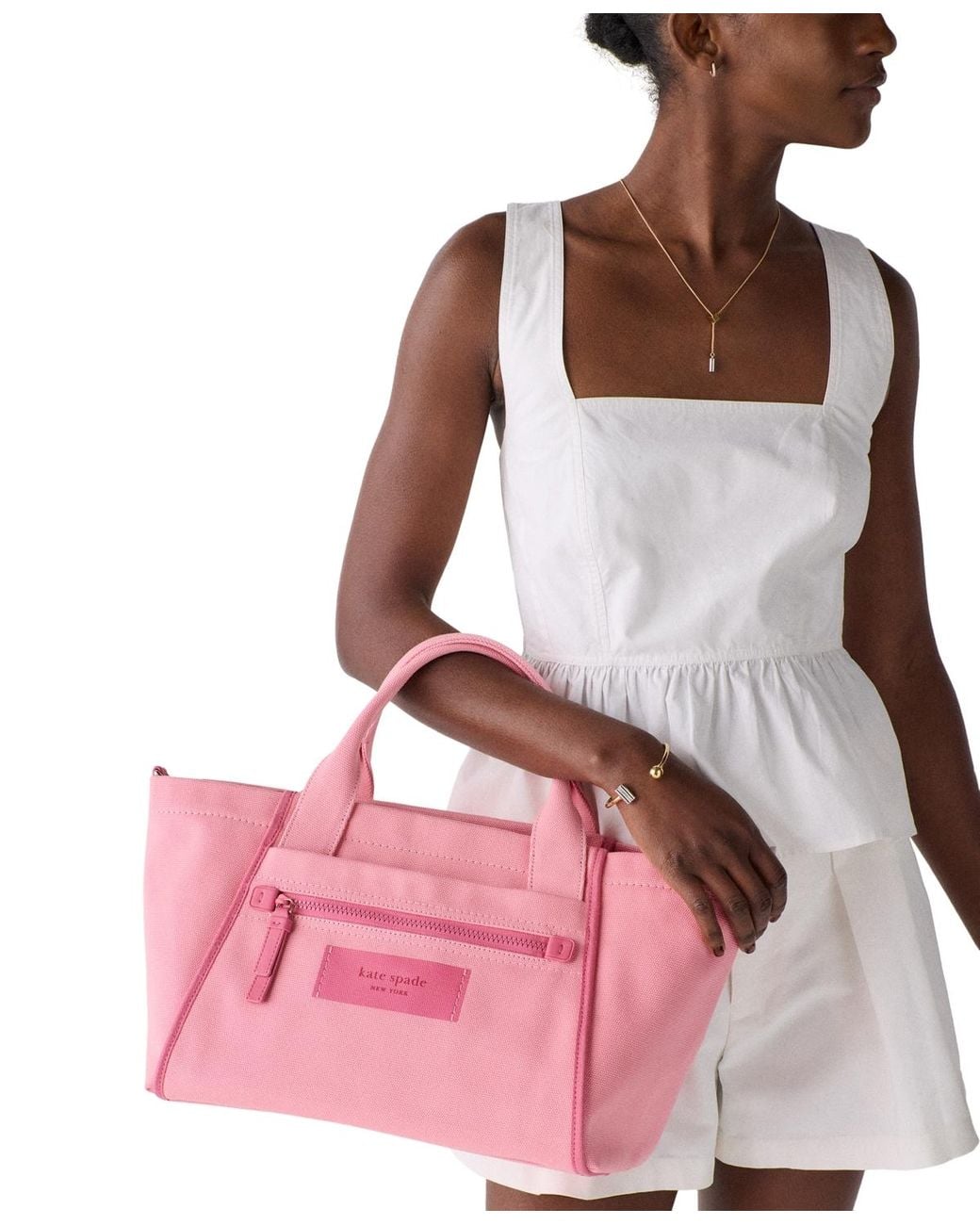 Kate Spade Pink Dash Extra Large Canvas Tote Bag