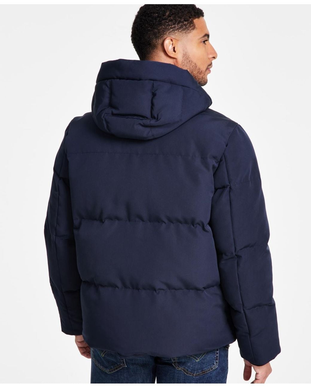 Levi's Blue Quilted Hooded Puffer Jacket for men