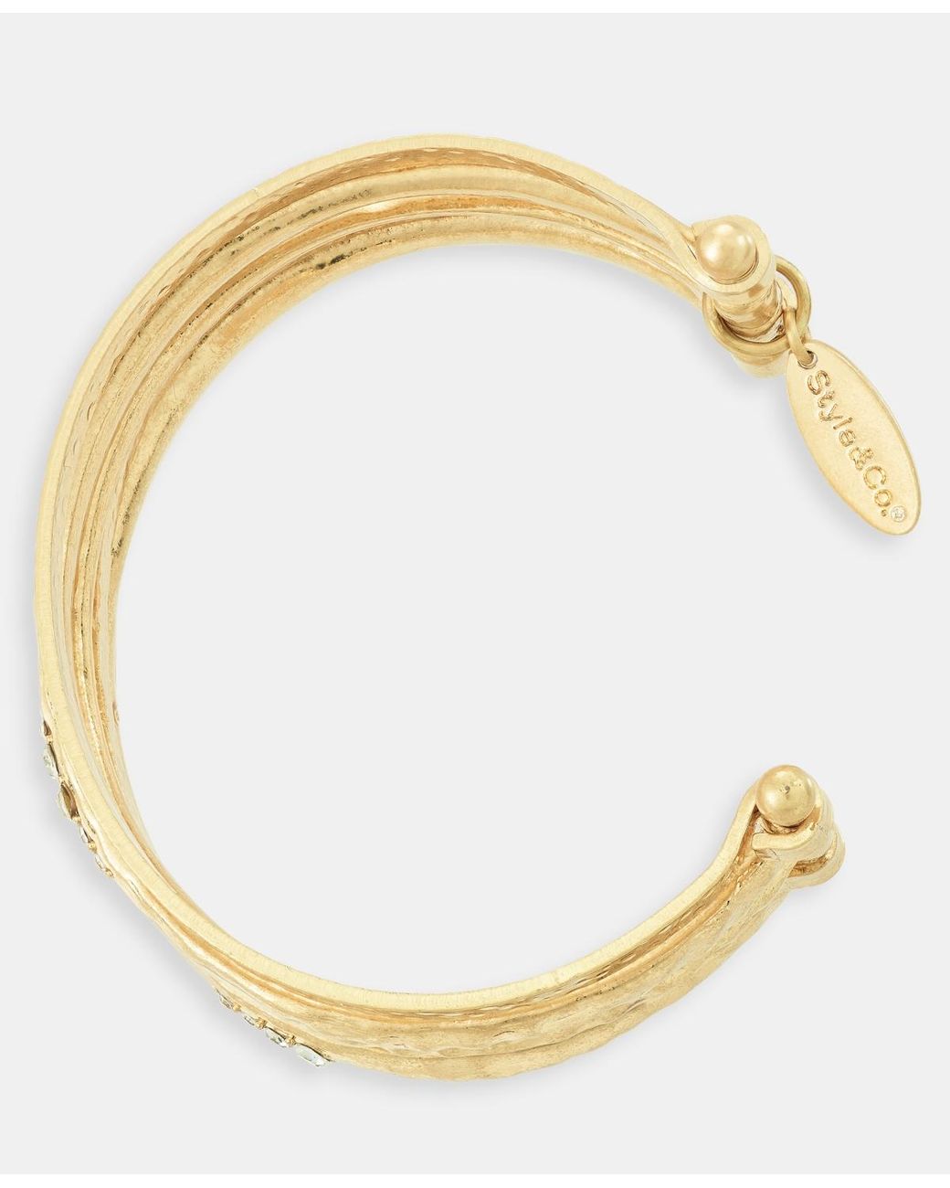 Style & Co. Metallic Pave Multirow Cuff Bracelet