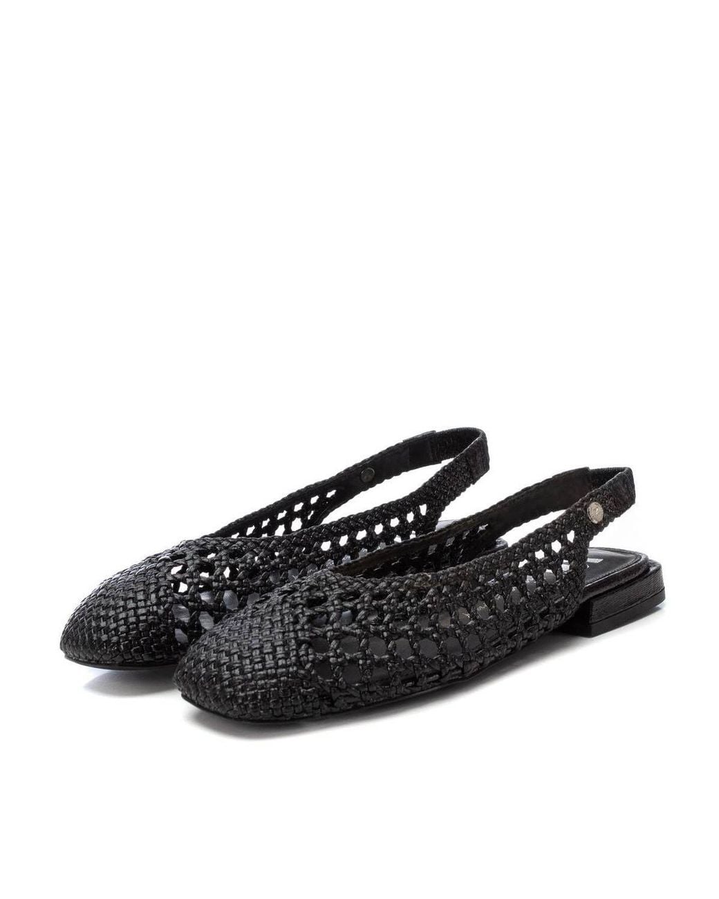 Xti Black Slingback Flats