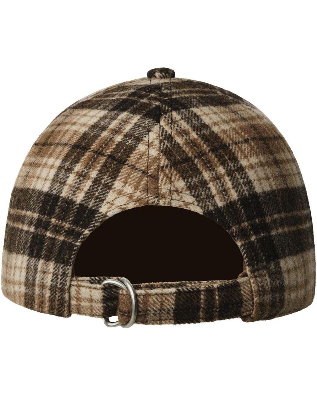 Kangol Brown Plaid Earflaps Wool-polyester Blend Baseball Cap for men