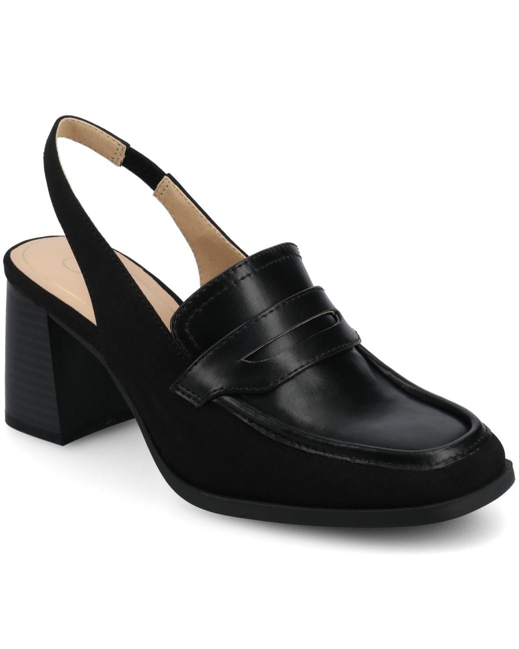 Journee Collection Black Henrika Square Toe Pumps