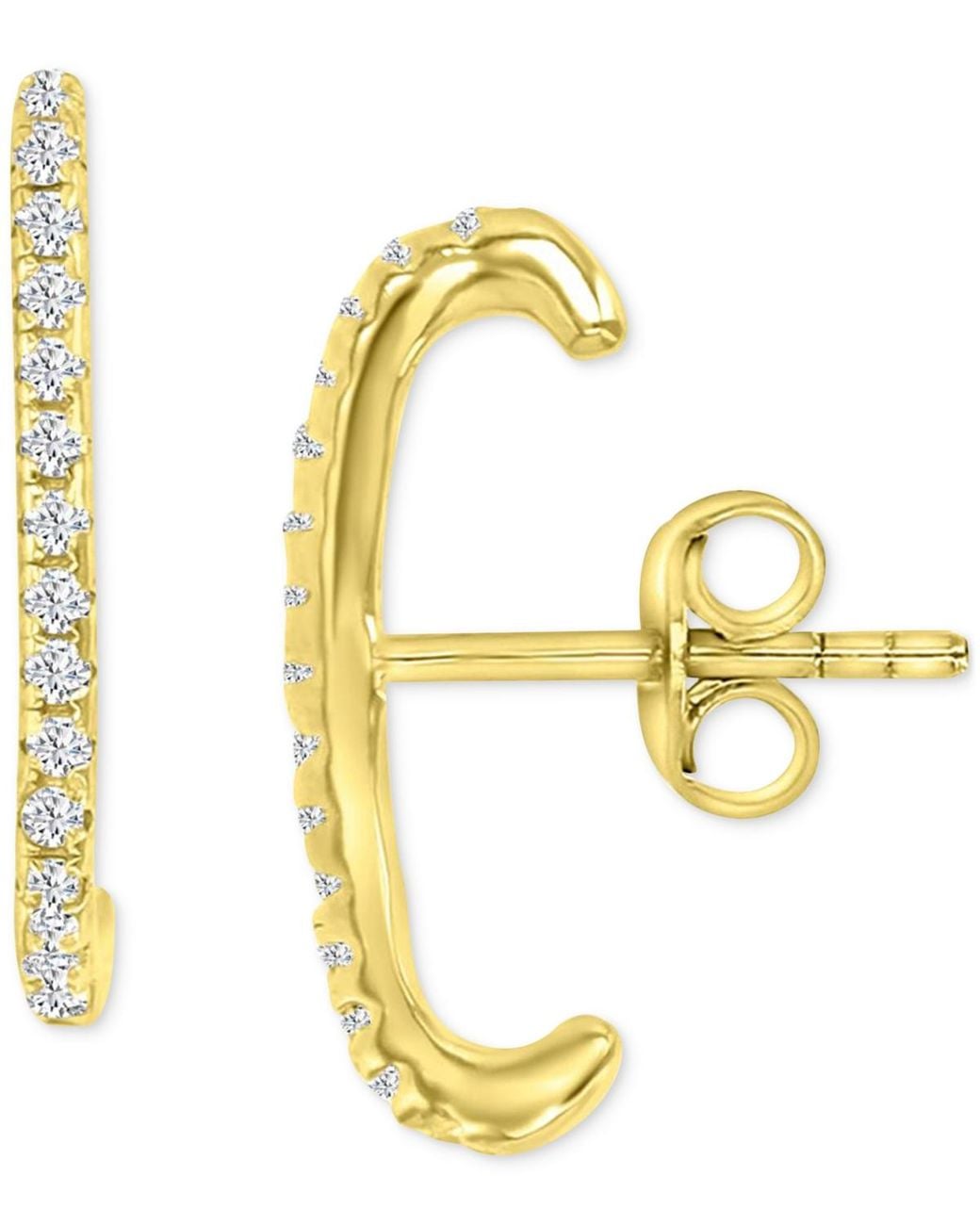 Macy's Metallic Pave huggie Stud Earrings
