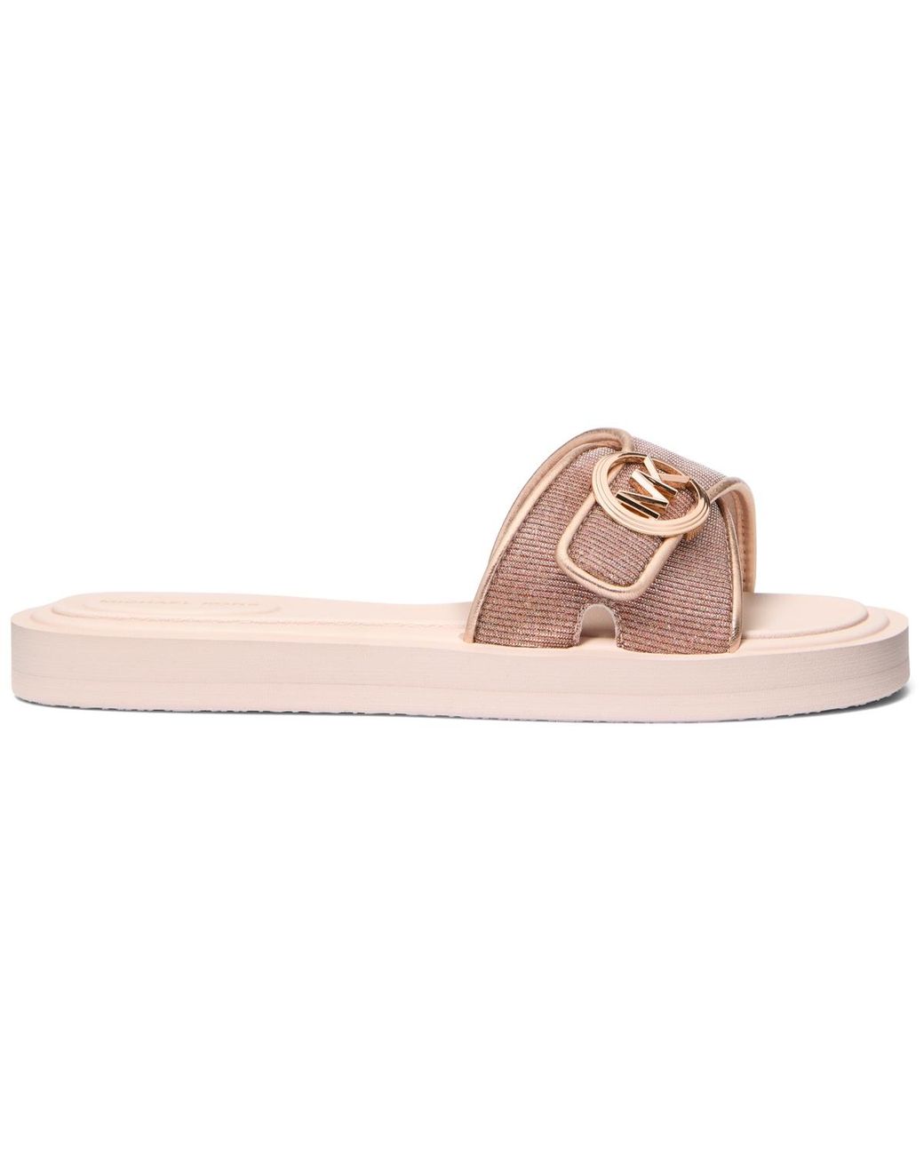 Michael Kors Pink Open Toe Mk Pool Slides Sandals