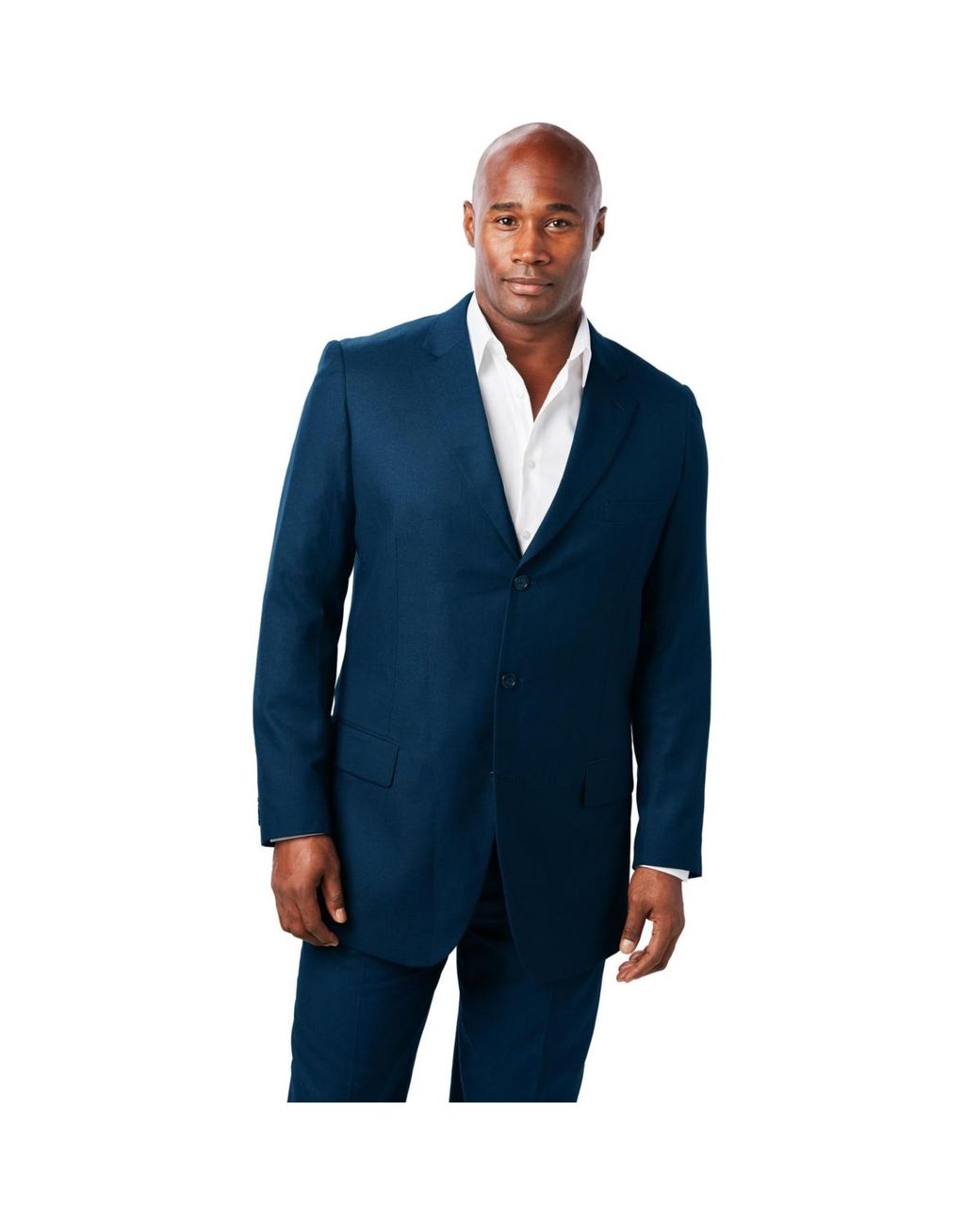 Kingsize Blue Big & Tall Easy Movement Three-button Jacket for men