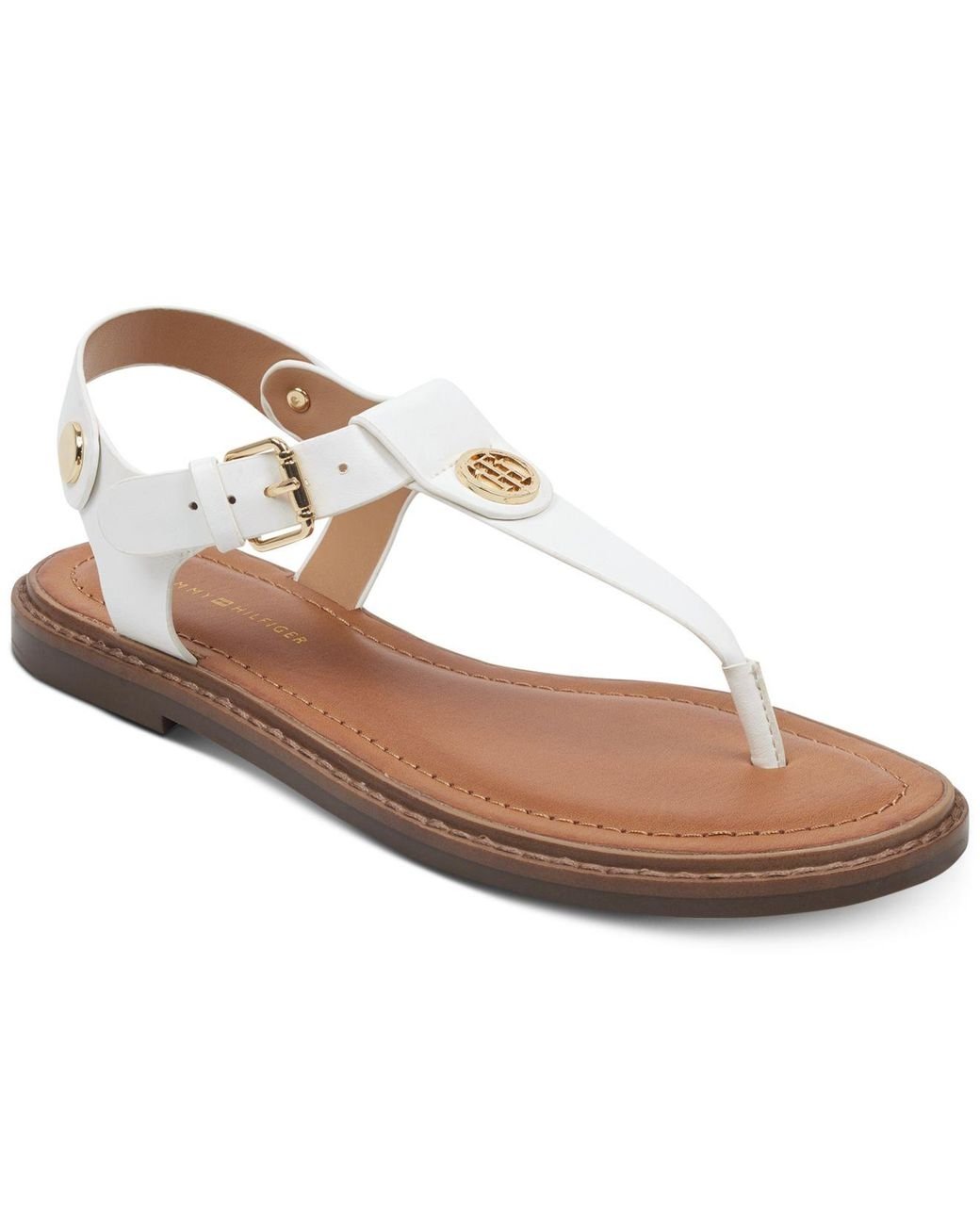 Tommy Hilfiger Bennia Thong Sandals in White | Lyst