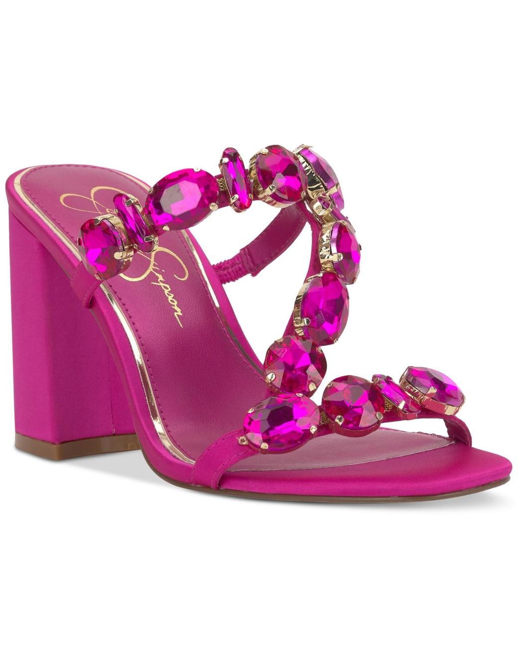 Jessica Simpson Amilir Embellished Blockheel Dress Sandals in Pink Lyst