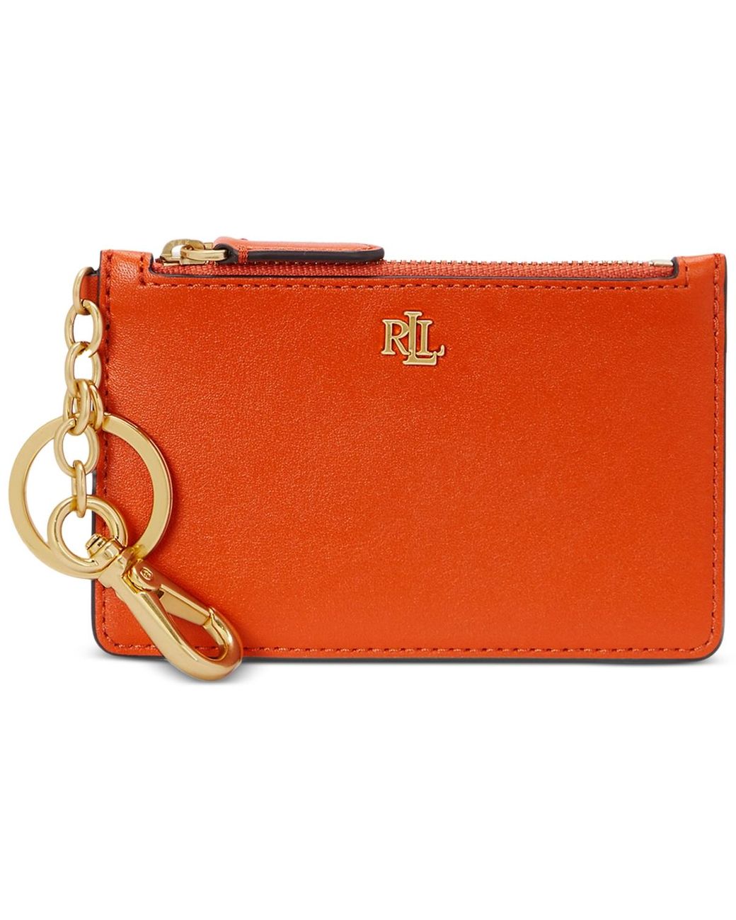 Ralph Lauren Full-grain Leather Key-ring Small Zip Card Case