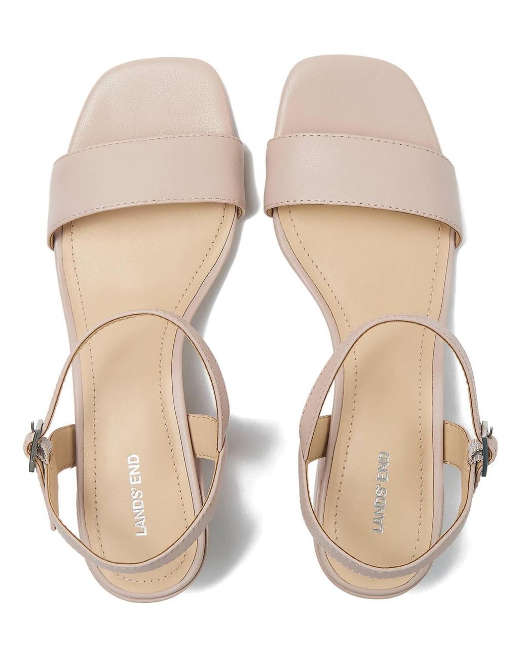 Lands' End Pink Essential Leather Block Heels