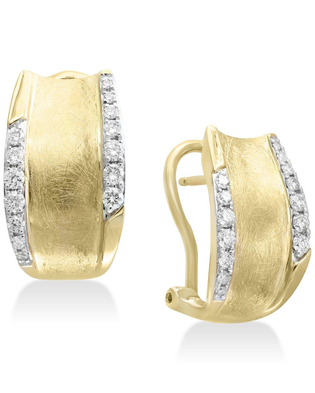 Effy Diamond Hoop Earrings (3/8 Ct. T.w.) In 14k Gold in Yellow Gold