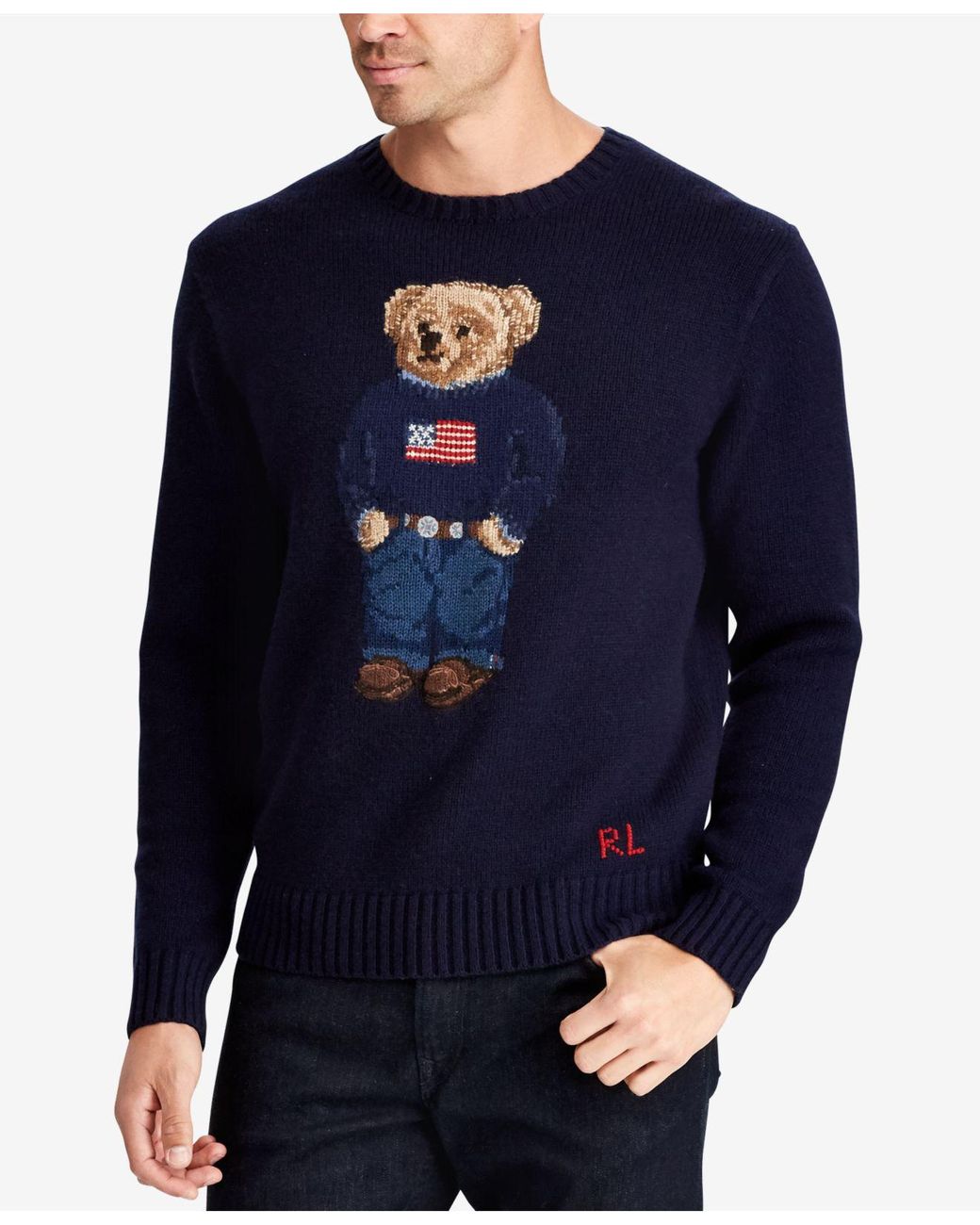 Polo Ralph Lauren Wool Men's Big & Tall Iconic Polo Bear Sweater in Navy  (Blue) for Men | Lyst