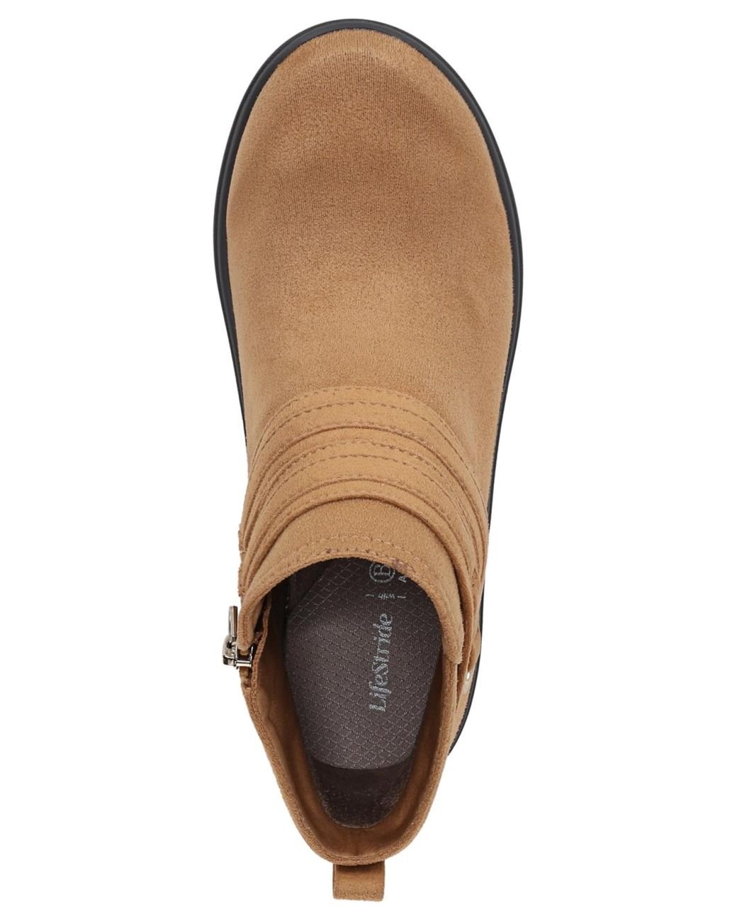 LifeStride Brown Brave Zipper Ankle Booties