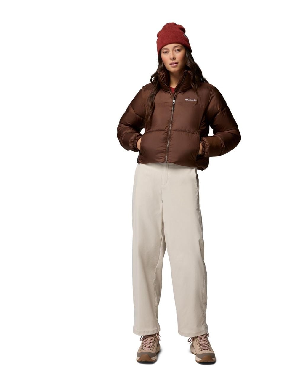 Columbia Brown Puffect Cropped Jacket