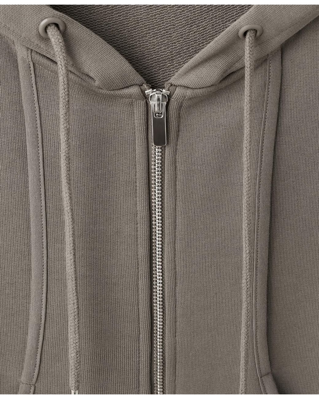 Mango Gray Contrast Seam Hoodie