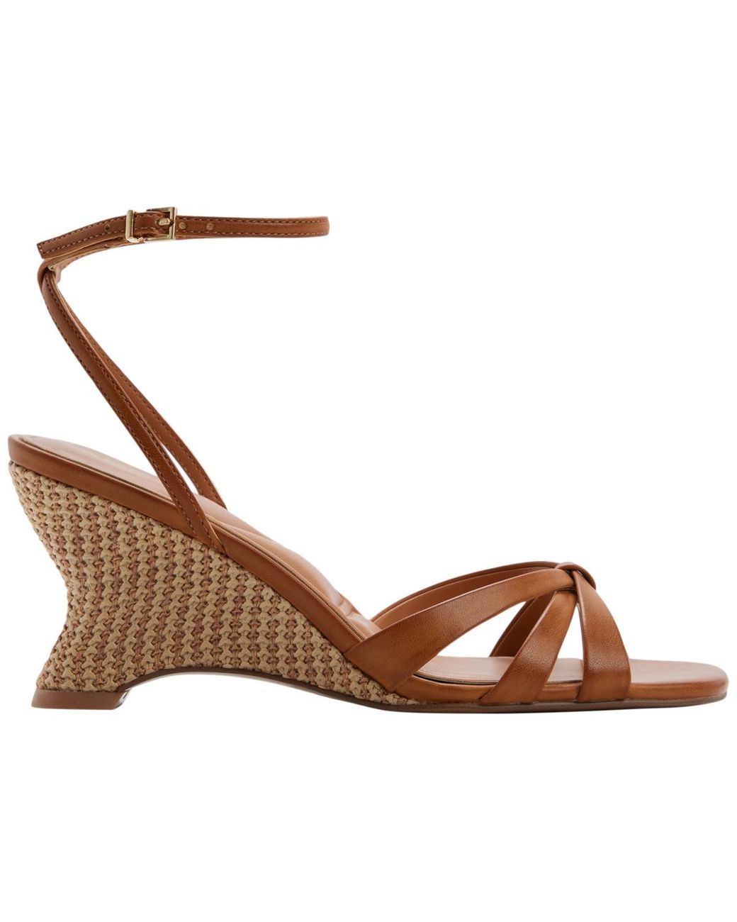 ALDO Brown Ermanna Square Toe Wedge Sandals