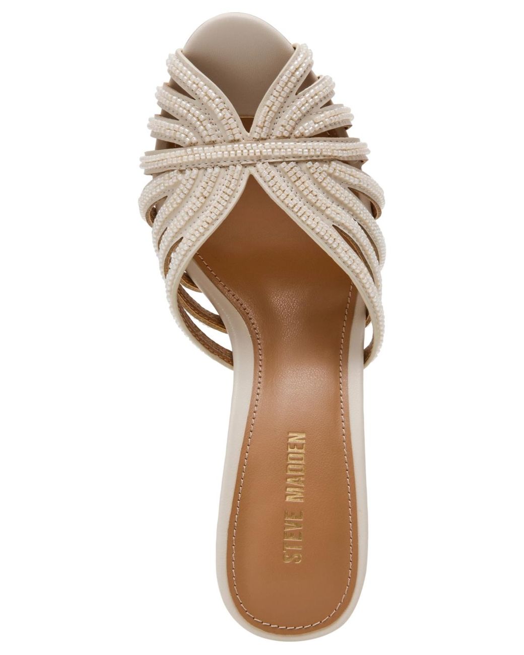 Steve Madden White Petra Rhinestone Stiletto Heel Dress Sandals