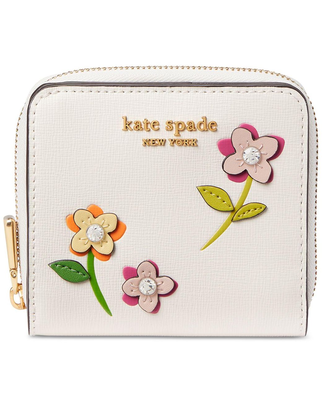 Kate Spade In Bloom Flower Appliqued Saffiano Leather Small