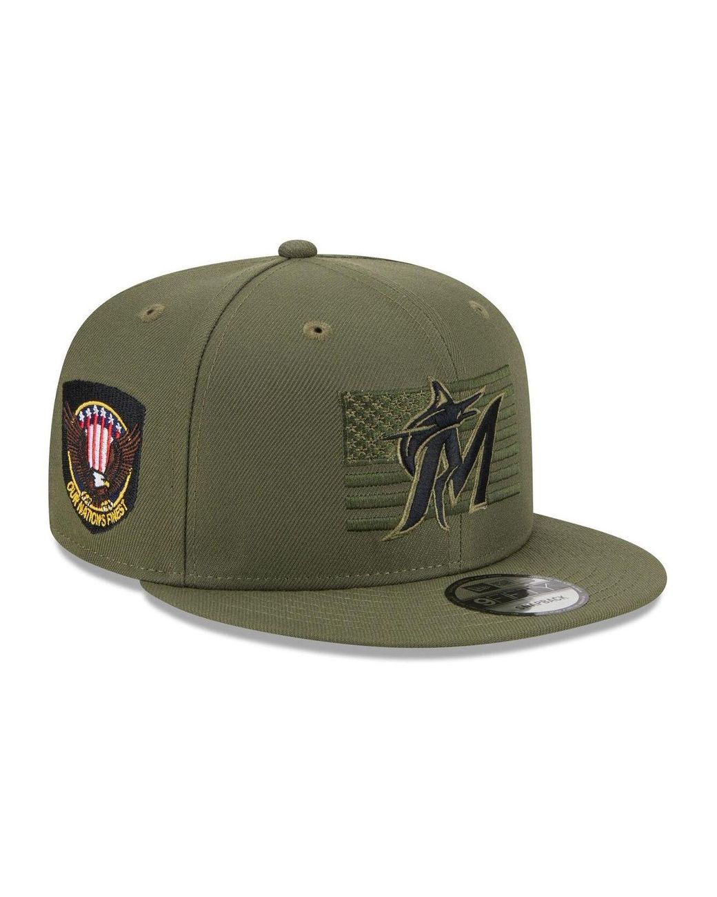 KTZ Green Miami Marlins 2023 Armed Forces Day 9fifty Snapback