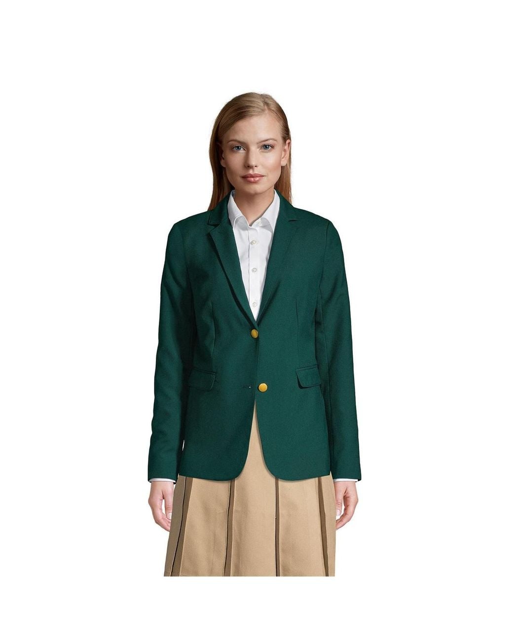 Lands' End Green Hopsack Blazer