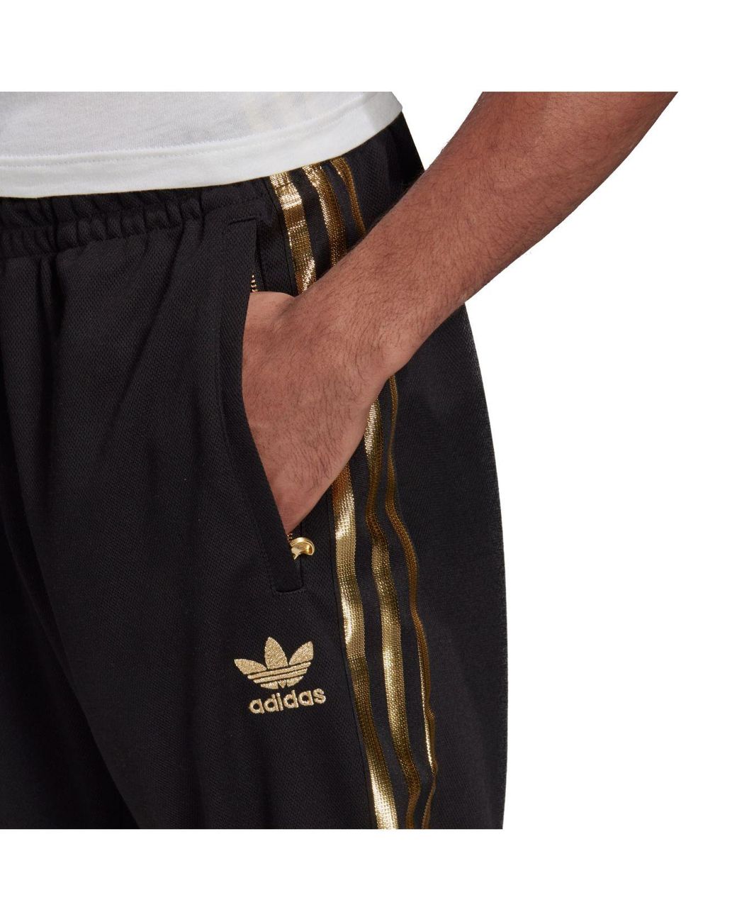 adidas Synthetic Sst 24k Track Pants in Black/Gold (Black) for Men | Lyst