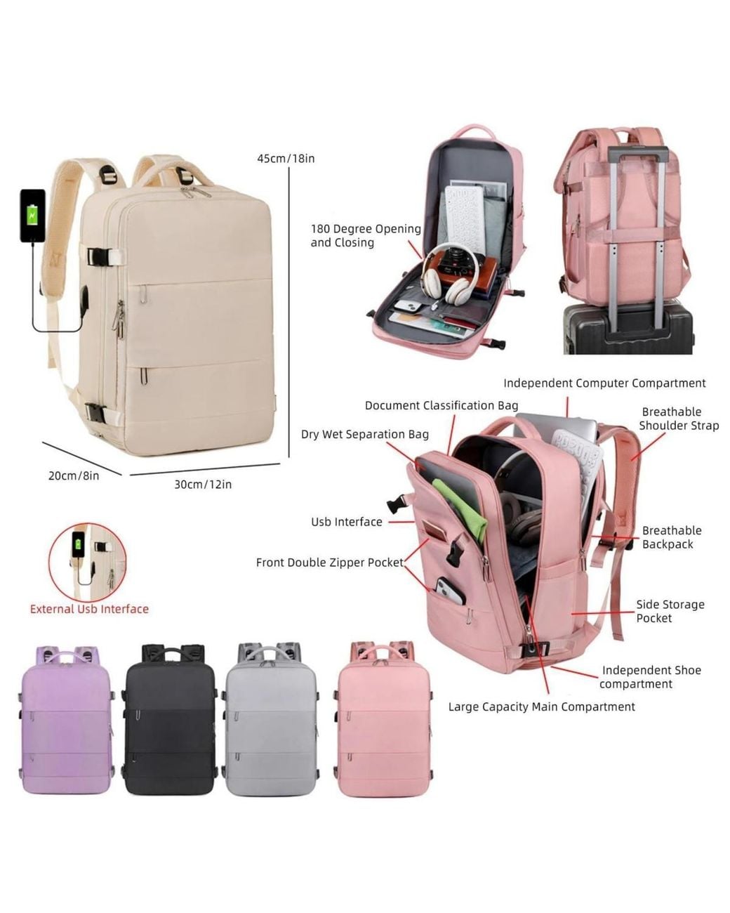 Mountaintop Pink Laptop Backpack