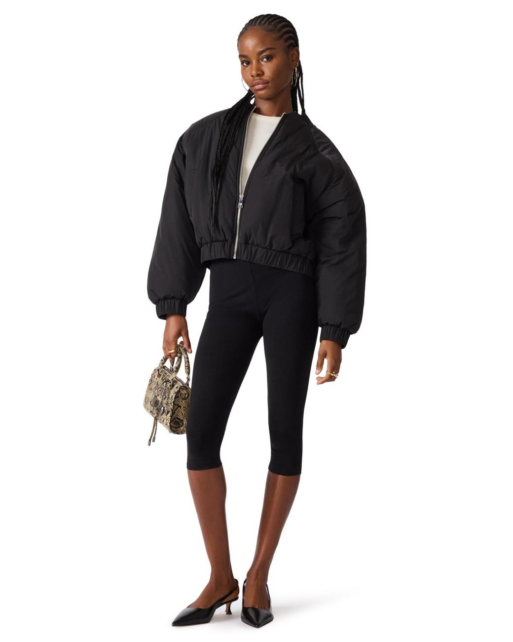 Steve Madden Black Adore Zip-front Jacket