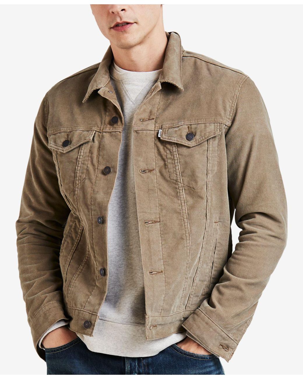Levi's Corduroy Trucker Jacket in Gray for Men | Lyst