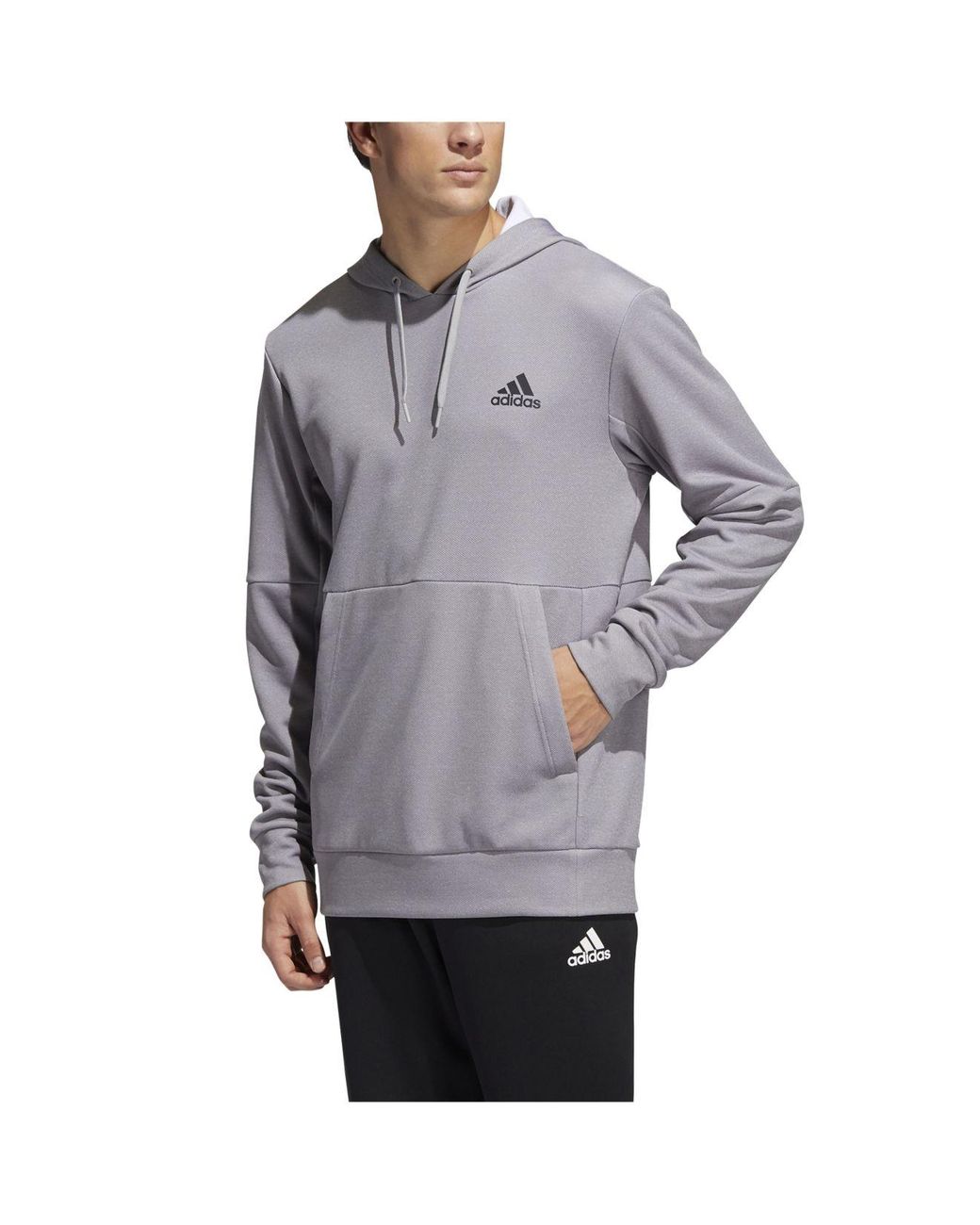 adidas Fleece Game And Go Pullover Hoodie in Gray for Men - Lyst