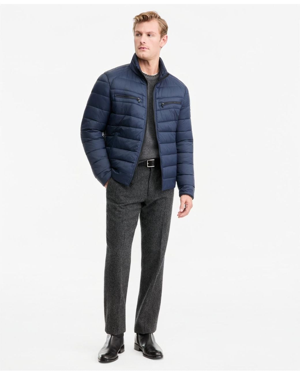 Michael Kors Blue Quilted Full-zip Puffer Jacket for men