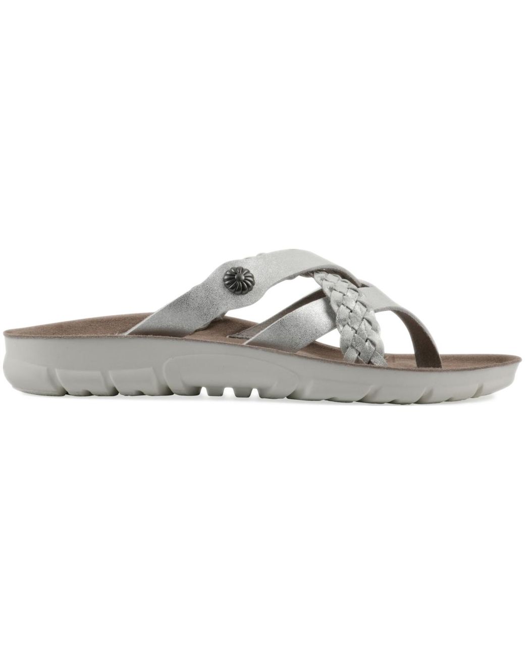 White Mountain Gray Bongo Flat Sandals