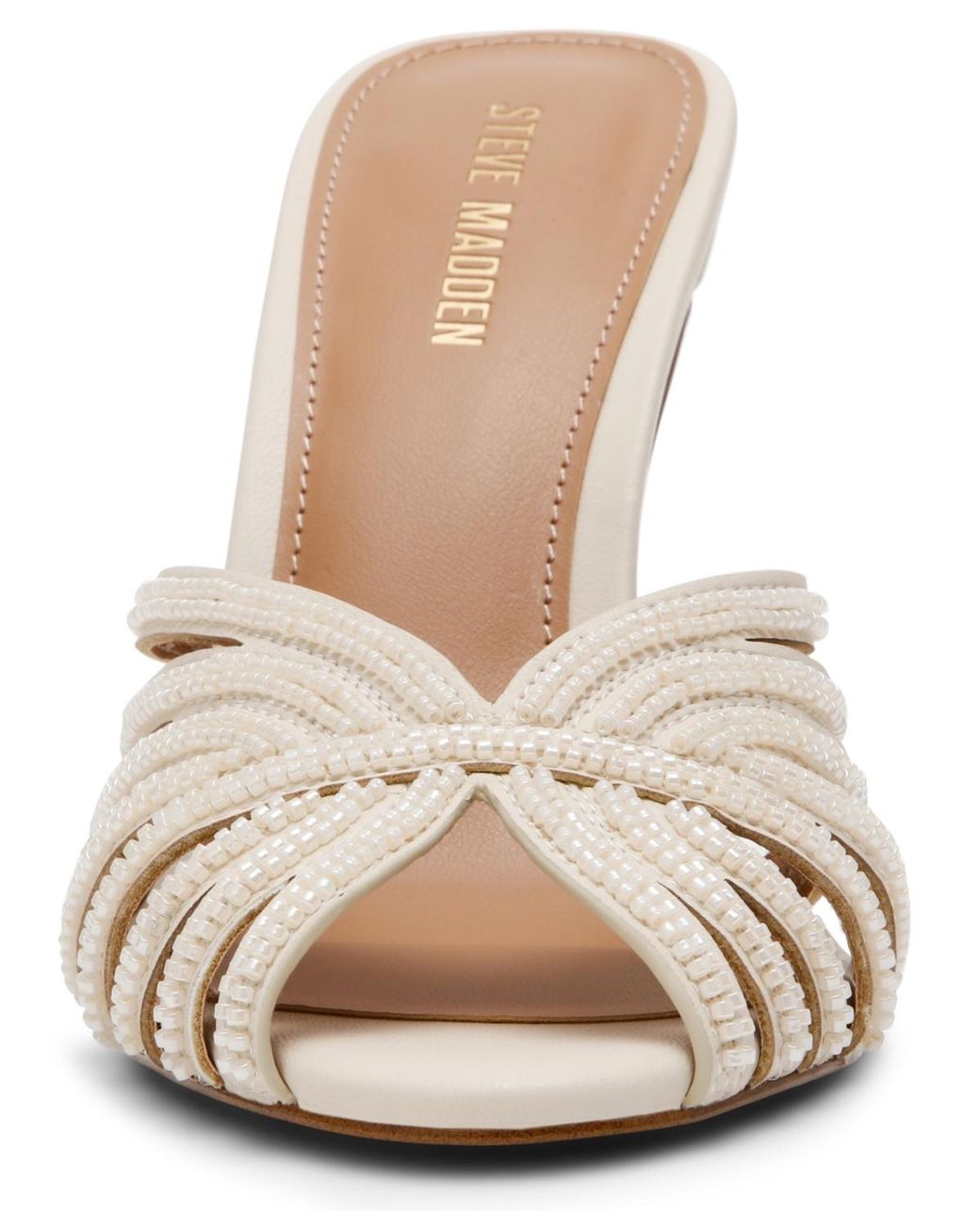 Steve Madden White Petra Rhinestone Stiletto Heel Dress Sandals