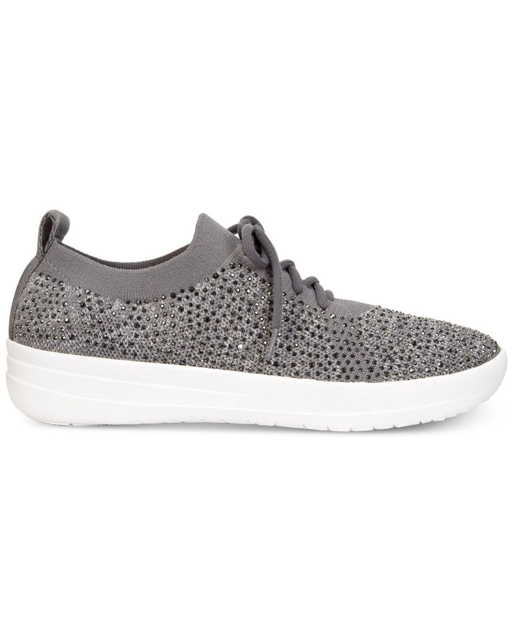 Fitflop F-sporty Uberknit Crystal Sneakers in Gray | Lyst
